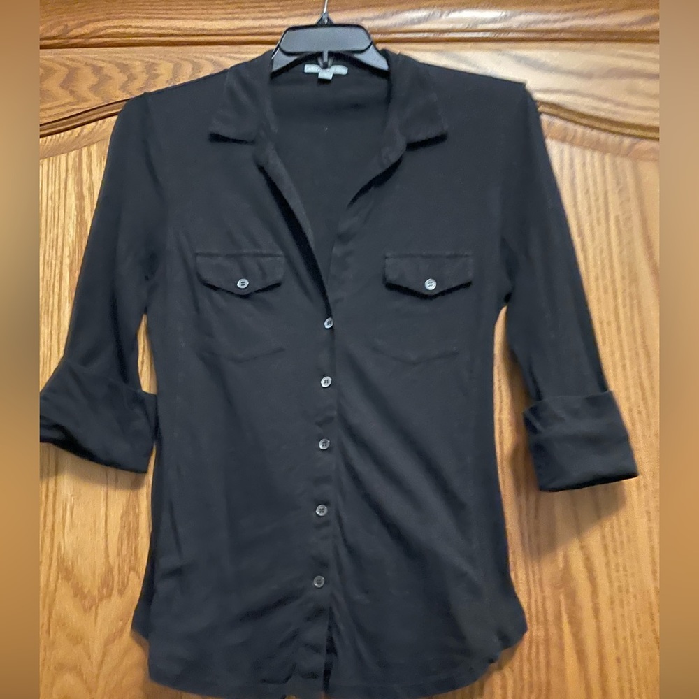 James Perse black button up shirt.